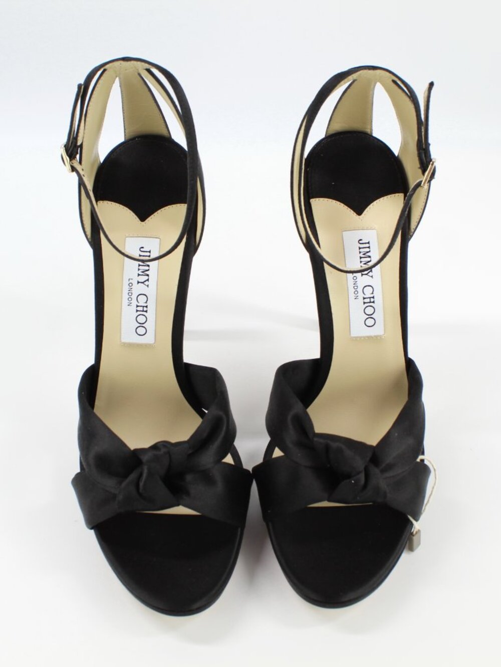 NEW JIMMY CHOO Rosie 120 Knotted Satin Sandals, Black, EUR 41 - Picture 6 of 16